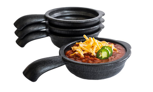 8 oz Molcajete Salsa Bowl for Mexican Restaurant, Charcoal