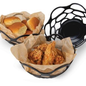 Serving Basket - 8" Open Weave, Charcoal